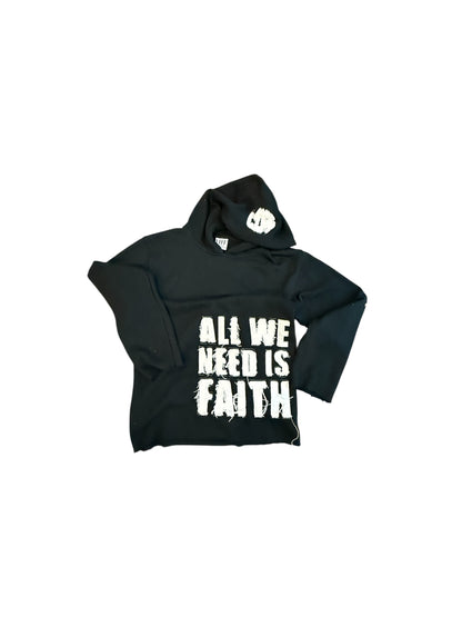 "All We Need Is Faith- Cropped Hoodie"